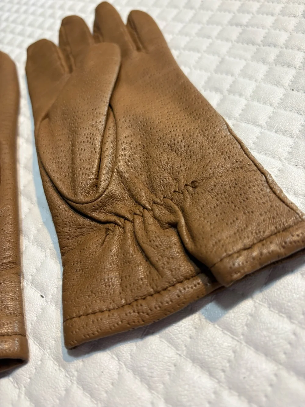 vintage brown leather driving gloves large